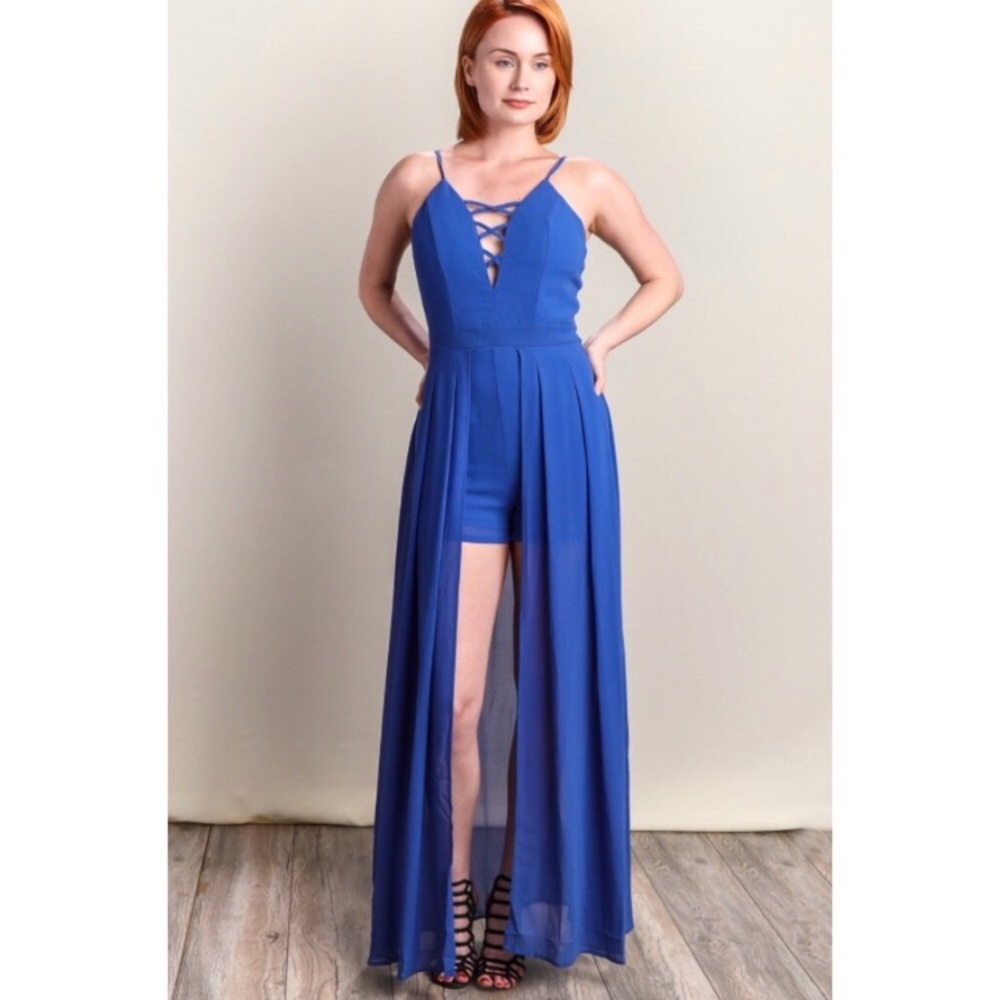 Royal Blue Maxi Romper